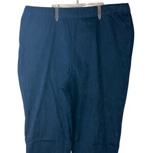 MASAi Navy Blue Paisley Print Pants w/ Elastic Waistband, Size XL, NWT!